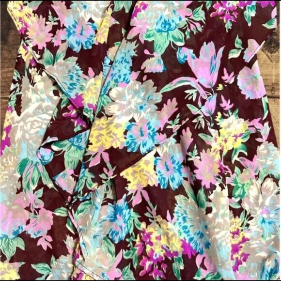 ZURY Women's Purple Blue Floral Flowing Sheer Summer Top Size S/M‎ - Picture 4 of 9